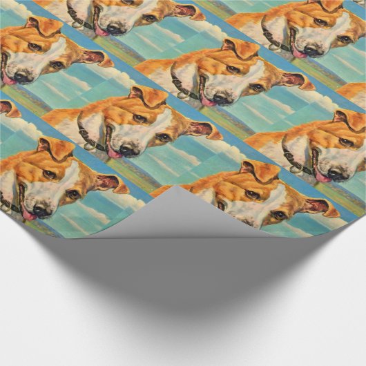 hond knappe hond cadeaupapier (Hoek)