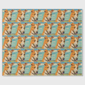 hond knappe hond cadeaupapier (Vlak)