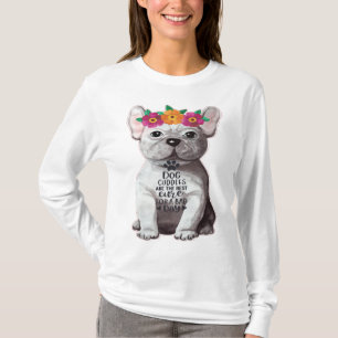 Hond Knuffels T-shirt Getoond in Lange Mouwen
