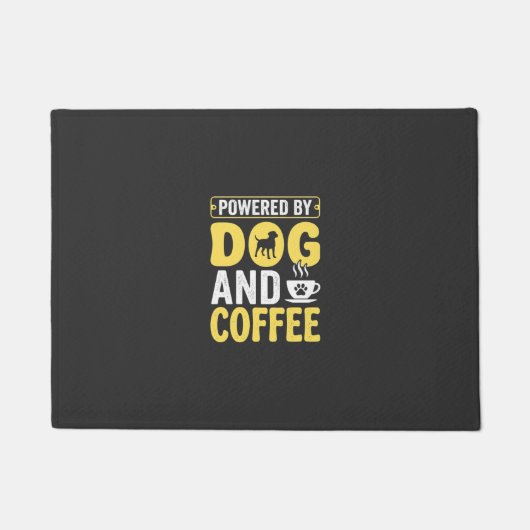 Hond Koffie Liefhebber Aangedreven Door Design Deurmat (Voorkant)