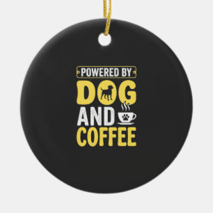 Hond Koffie Liefhebber Aangedreven Door Design Keramisch Ornament