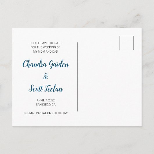 Hond kondigt Save the Date trouwfoto aan Aankondigingskaart (Achterkant)