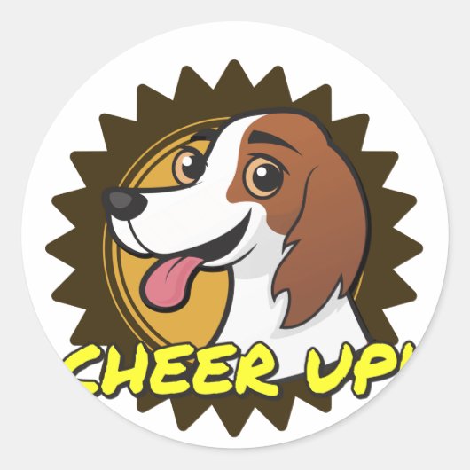 Hond - Kop op! Ronde Sticker (Voorkant)