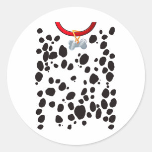 Hond kostuum Dalmations Spots Puppy Print Hallowee Ronde Sticker