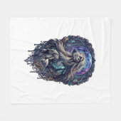 Hond Kristal Maan Betoverd Woud_1 Fleece Deken (Voorkant (Horizontaal))