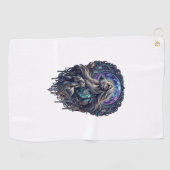 Hond Kristal Maan Betoverd Woud_1 Golfhanddoek (Horizontaal)