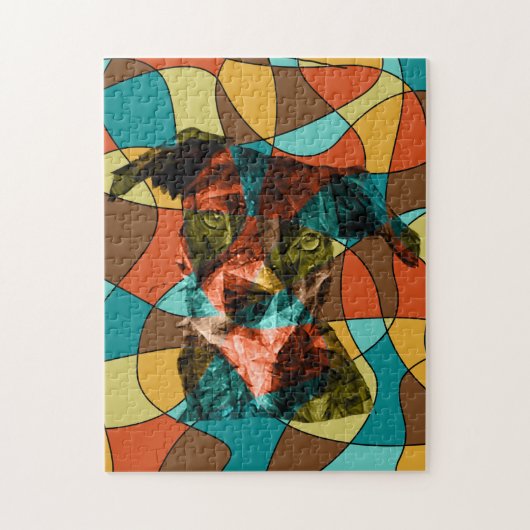 hond kubisme legpuzzel (Verticaal)