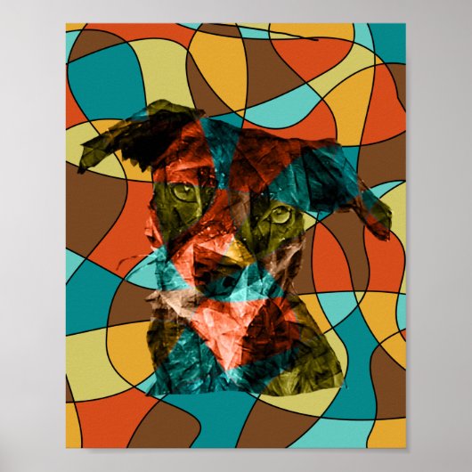 hond kubisme poster (Voorkant)