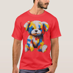 Hond Kunstwerk Dier Kleurig grappig T-shirt