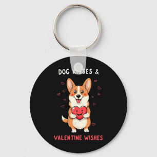 Hond Kusjes En Valentijnswensen Corgi Liefde  Sleutelhanger
