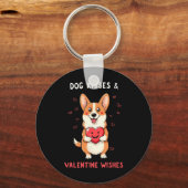 Hond Kusjes En Valentijnswensen Corgi Liefde  Sleutelhanger (Voorkant)