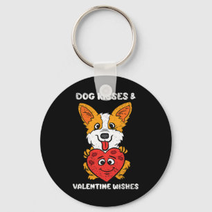 Hond Kusjes En Valentijnswensen Schattige Corgi Ha Sleutelhanger
