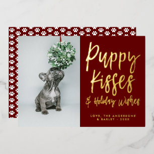 Hond Kussen Hond Kerst Foto Folie Kaart