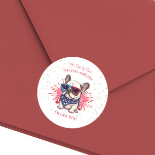 Hond Laat Ons Feest Verjaardagssticker Ronde Sticker