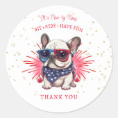 Hond Laat Ons Feest Verjaardagssticker Ronde Sticker (Voorkant)