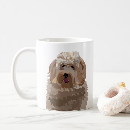 Hond Labradoodle Schattig Hond Design Koffiemok (Met donut)