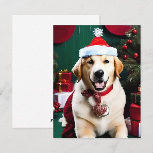 Hond Labrador Kerstmis Feestdagenkaart (Voorkant / Achterkant)