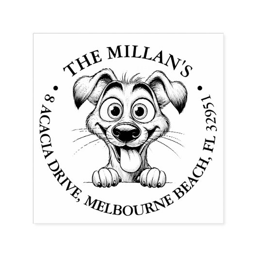 Hond lachend lover thema  zelfinktende stempel (Design)