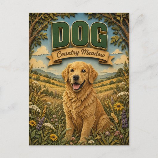 Hond Landwei POPCUT Briefkaart (Voorkant)