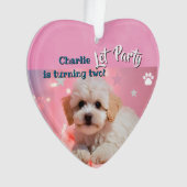 Hond Laten we feest verjaardag  Ornament (voorkant)