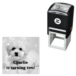 Hond Laten we feest verjaardag Zelfinktende Stempel