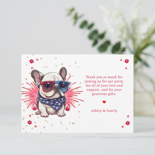 Hond laten we pawty verjaardag dank u kaart (Staand voorkant)