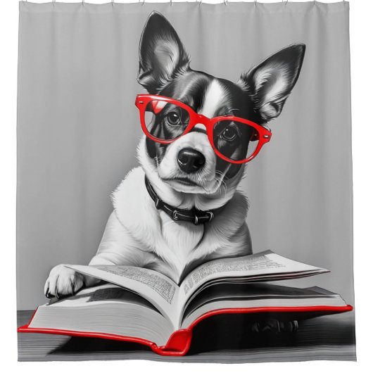 Hond Leesboek Douchegordijn (Voorkant)