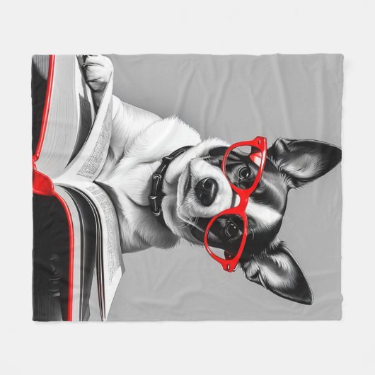 Hond Leesboek Fleece Deken (Voorkant (Horizontaal))