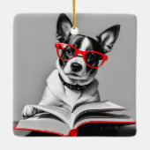 Hond Leesboek Keramisch Ornament (Achterkant)