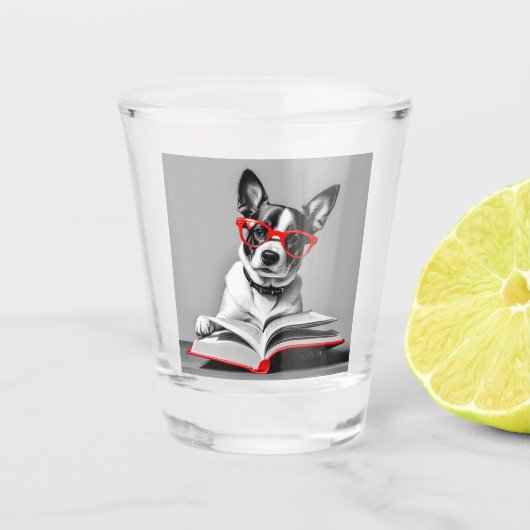 Hond Leesboek Shot Glas (Voorkant)