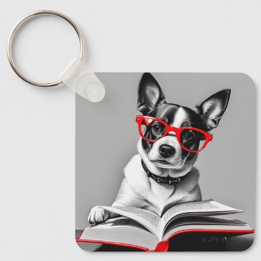 Hond Leesboek Sleutelhanger (Voorkant)