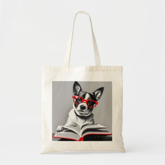Hond Leesboek Tote Bag (Voorkant)