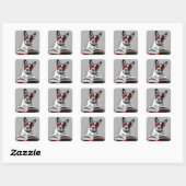 Hond Leesboek Vierkante Sticker (Vel)