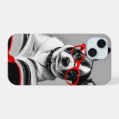 Hond Leest Boek iPhone 15 Case (Achterkant horizontaal)
