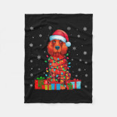 Hond Lelijke Kerstverlichting Kerstman Hoed Ierse  Fleece Deken (Voorkant)