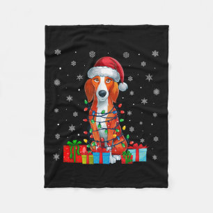 Hond lelijke kerstverlichting Santa American Foxho Fleece Deken