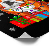 Hond Lelijke Kerstverlichting Santa Hat Amerikaans Poster (Hoek)