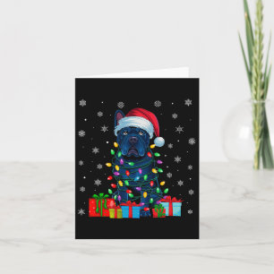 Hond Lelijke Kerstverlichting Santa Hat Cane Corso Kaart