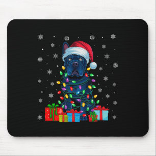 Hond Lelijke Kerstverlichting Santa Hat Cane Corso Muismat
