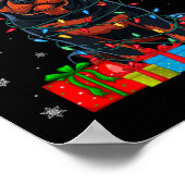 Hond lelijke kerstverlichting Santa Hat Rottweiler Poster (Hoek)