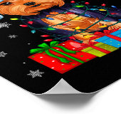 Hond lelijke kerstverlichting Santa Hat Yorkshire  Poster (Hoek)