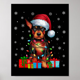 Hond Lelijke Kerstverlichting Santa Miniature Pins Poster