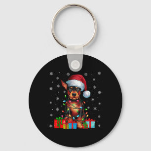 Hond Lelijke Kerstverlichting Santa Miniature Pins Sleutelhanger