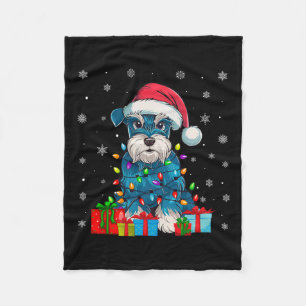 Hond Lelijke Kerstverlichting Santa Miniatuur Schn Fleece Deken