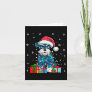 Hond Lelijke Kerstverlichting Santa Miniatuur Schn Kaart