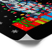 Hond Lelijke Xmas Lights Santa Hat Engels Pointer  Poster (Hoek)