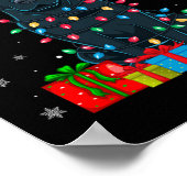 Hond Lelijke Xmas Lights Santa Hat Zwarte Labrador Poster (Hoek)