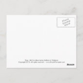 Hond - leuk om een lijn te trekken, kunst logo ont briefkaart (Achterkant)