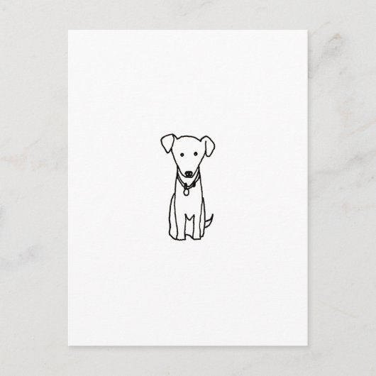 Hond - leuk om een lijn te trekken, kunst logo ont briefkaart (Voorkant)