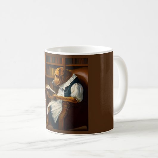 Hond lezen koffiemok (Voorkant rechts)